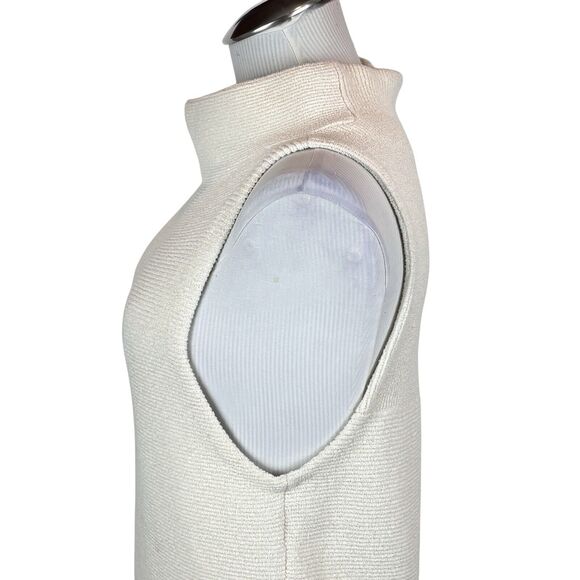 Free People XS Isla Ottoman Sweater Slouchy Sleeveless Ivory Tunic Turtleneck - Picture 10 of 13